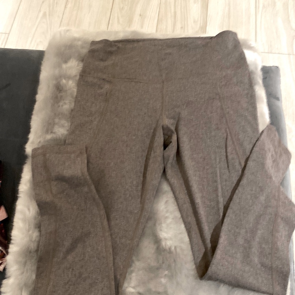 Athlete brown/gray heather leggings with medium rise